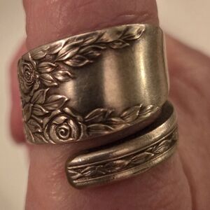 Vintage Silver Wrap Spoon Ring (Size 11)